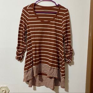 Women’s Brown/White Stripes Blouse | M